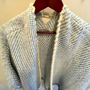 WEHVE  blue and cream poncho